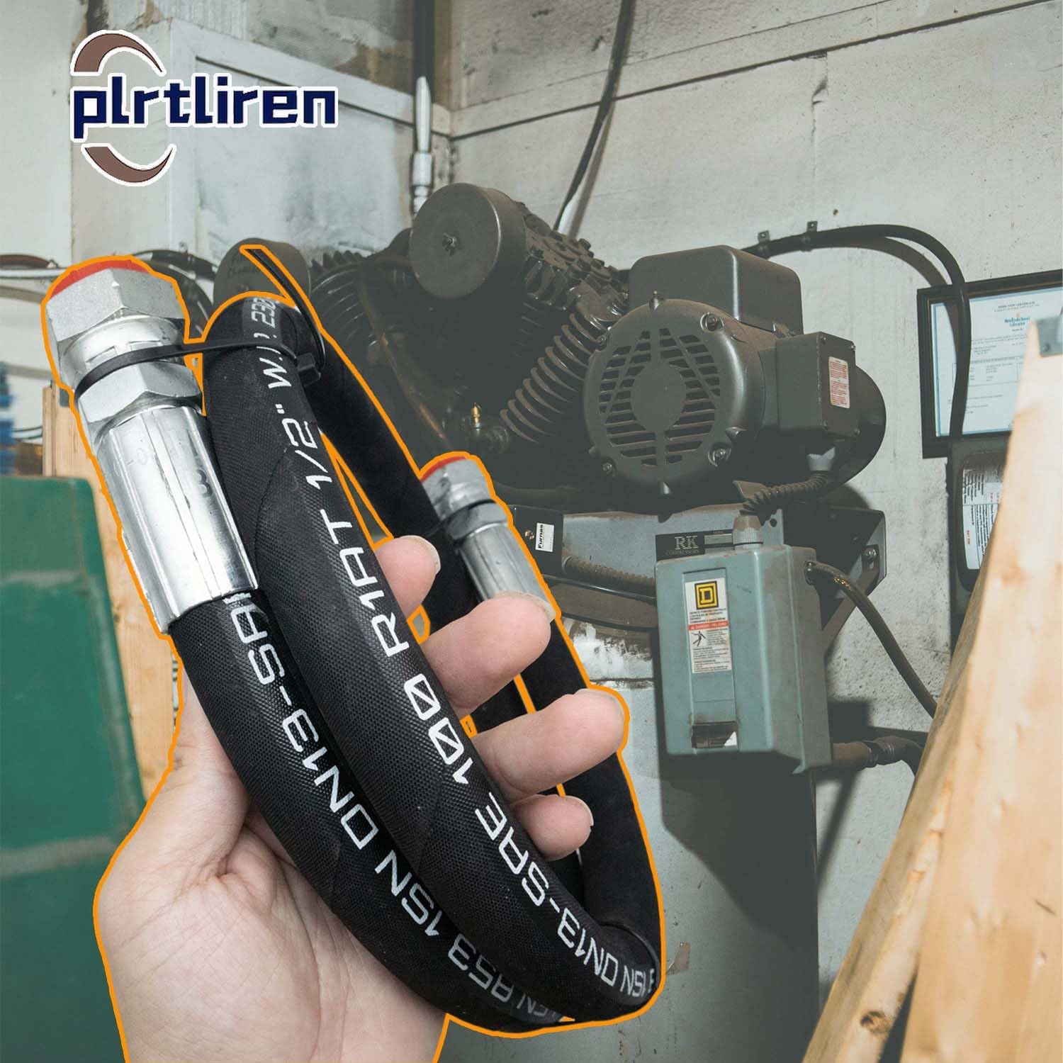 3/4 (3/4" x 40"Length) compressor jumper hose withstand high temperature of 320°F and two Male Connector (3/4" NPT) Both Sides Fittings Rotate Freely