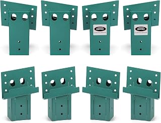 MOFEEZ Deer Stand Brackets 4x4, Heavy Duty Elevator Bracket with Powder Coated for Deer Blind, Outdoor Hunting Platform, Blind Box, Treehouse, Shooting Shack, Over 2000 lb Capacity, Green, Pack 8