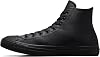 CONVERSE ALL STAR Converse Chuck Taylor All Star Zapatos de Cuero de Caña Alta, negro mono, 11 M US 3