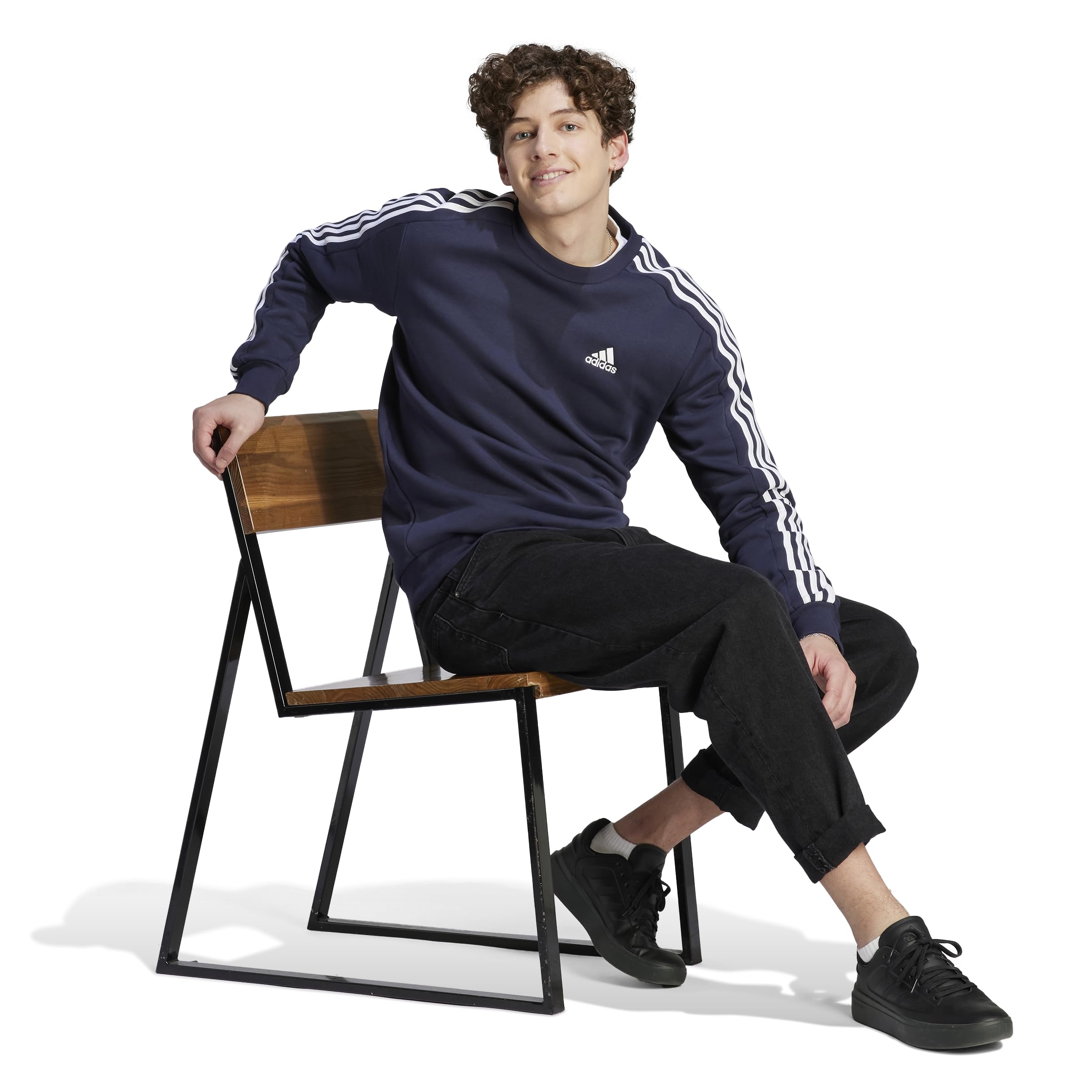 Adidas Essentials Fleece 3-Stripes Sweatshirt Sudadera Hombre