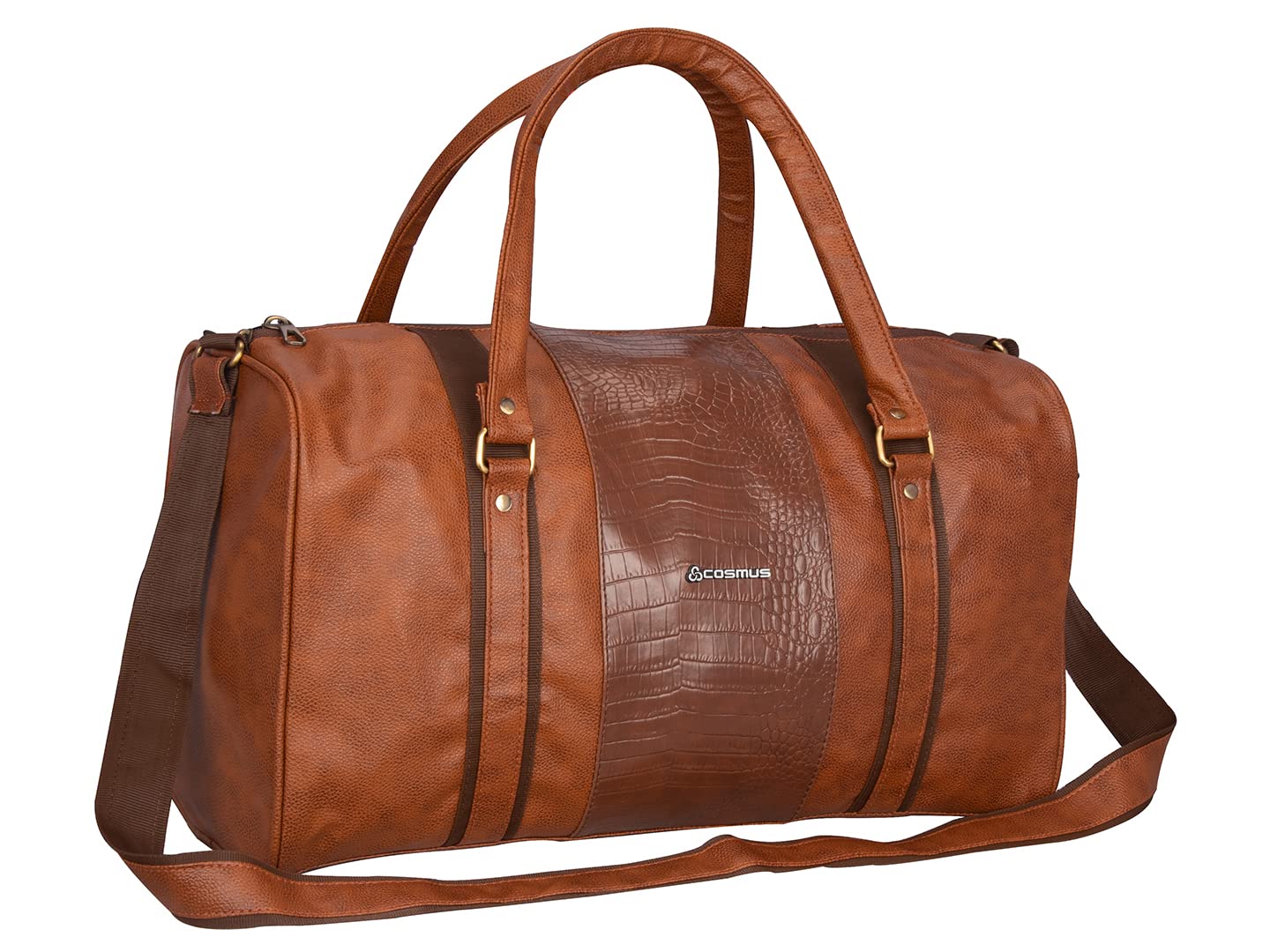 COSMUS Cabin Size Duffle Bag COSMUS Sailor Pu 30 Litre Stylish Duffle Bag Tan – Polyurethane