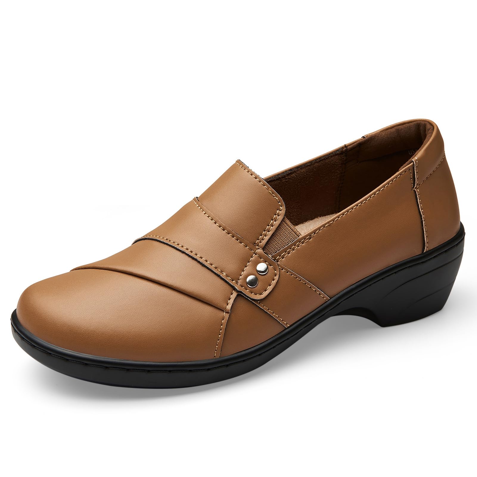 KORDAL Women's Comfortable & Lightweight Leather Loafers Slip-Ons Stylish Business Casual Dress Shoes Work Office Everyday Walking Shoes for Women