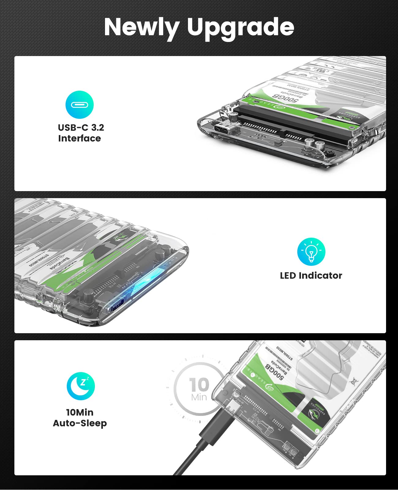 Amazon.co.jp: ORICO 2.5インチ HDD ケース USB C to SATA III