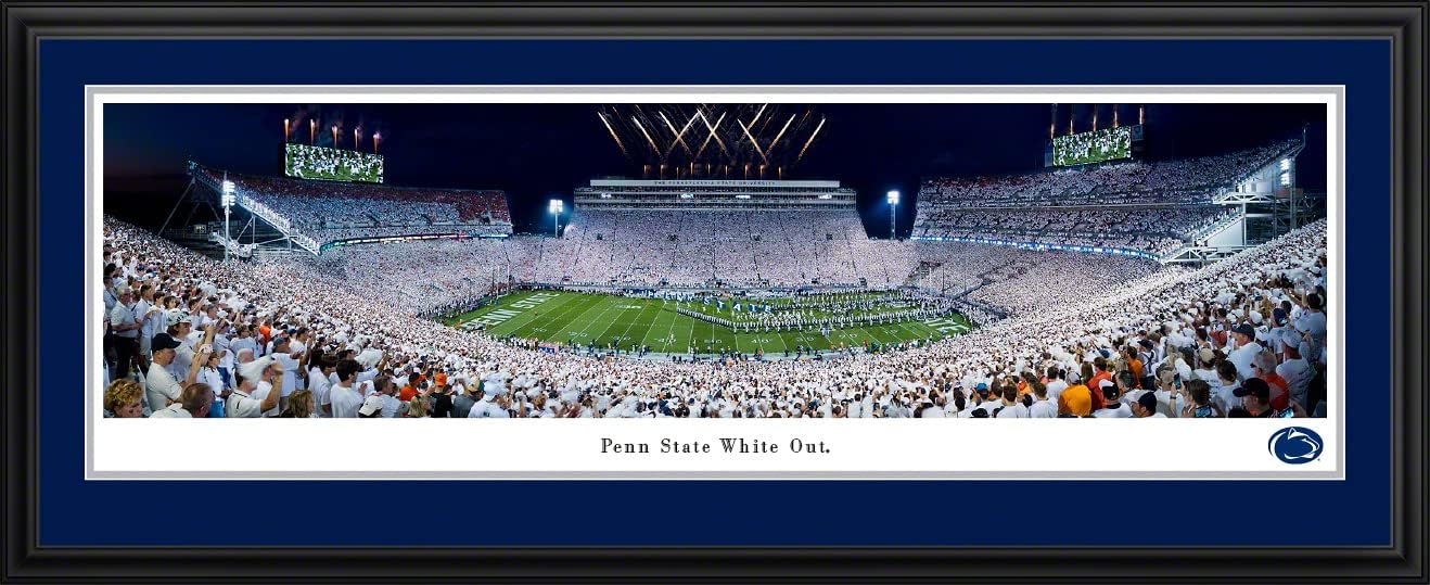 Penn State Football, Run Out (2021 White Out) - Unframed 40 x 13.5 Poster by Blakeway Panoramas