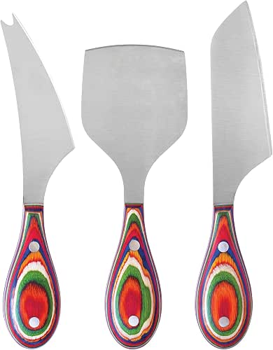 Totally Bamboo Baltique Marrakesh Collection 3-Piece Cheese Knife Set, Stainless