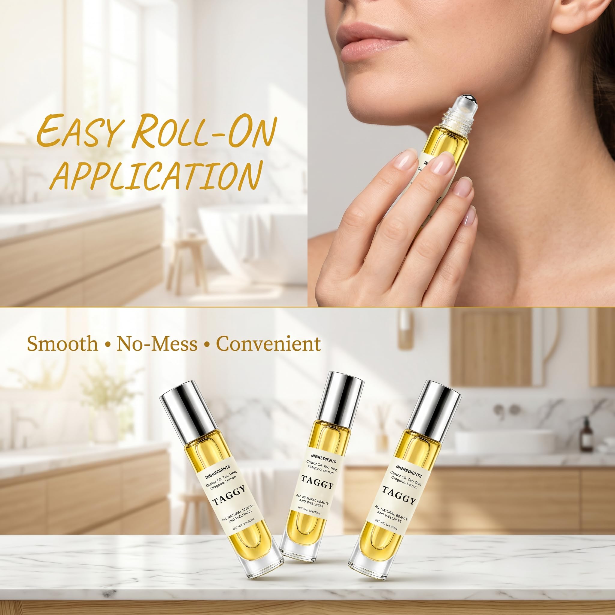 Taggy Roller for Skin Botanical Oil Blend with Castor Oil, Tea Tree, Oregano & Lemon