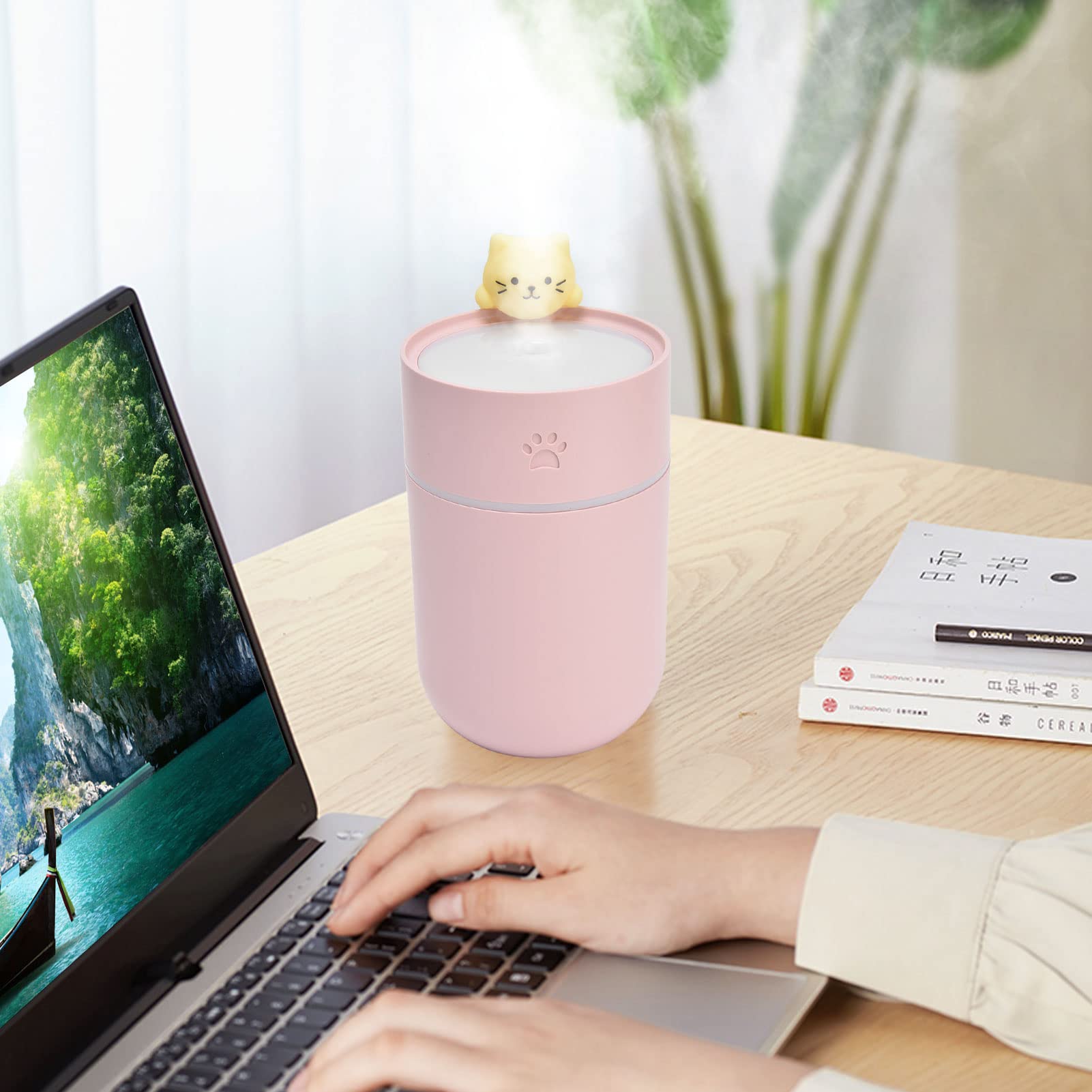 Mini umidificatore da 260 ml Umidificatore con ricarica USB con luce notturna a LED per l'home office