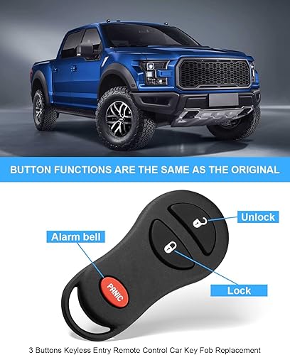 Miniatura 4 de Llavero de repuesto para Chrysler Town & Country 1999-2003, Dodge Ram Truck 1500 2500 2002-2005, Dodge Caravan 1999-2003, Dodge Grand CaravanDurango