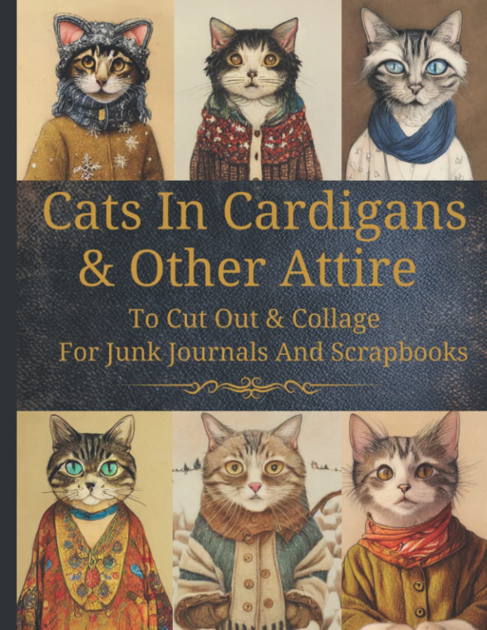 Cats In Cardigans & Other Attire: Original Design Collection To Cut Out & Collage For Junk Journals And Scrapbooks Paperback – 16 Oct. 2022