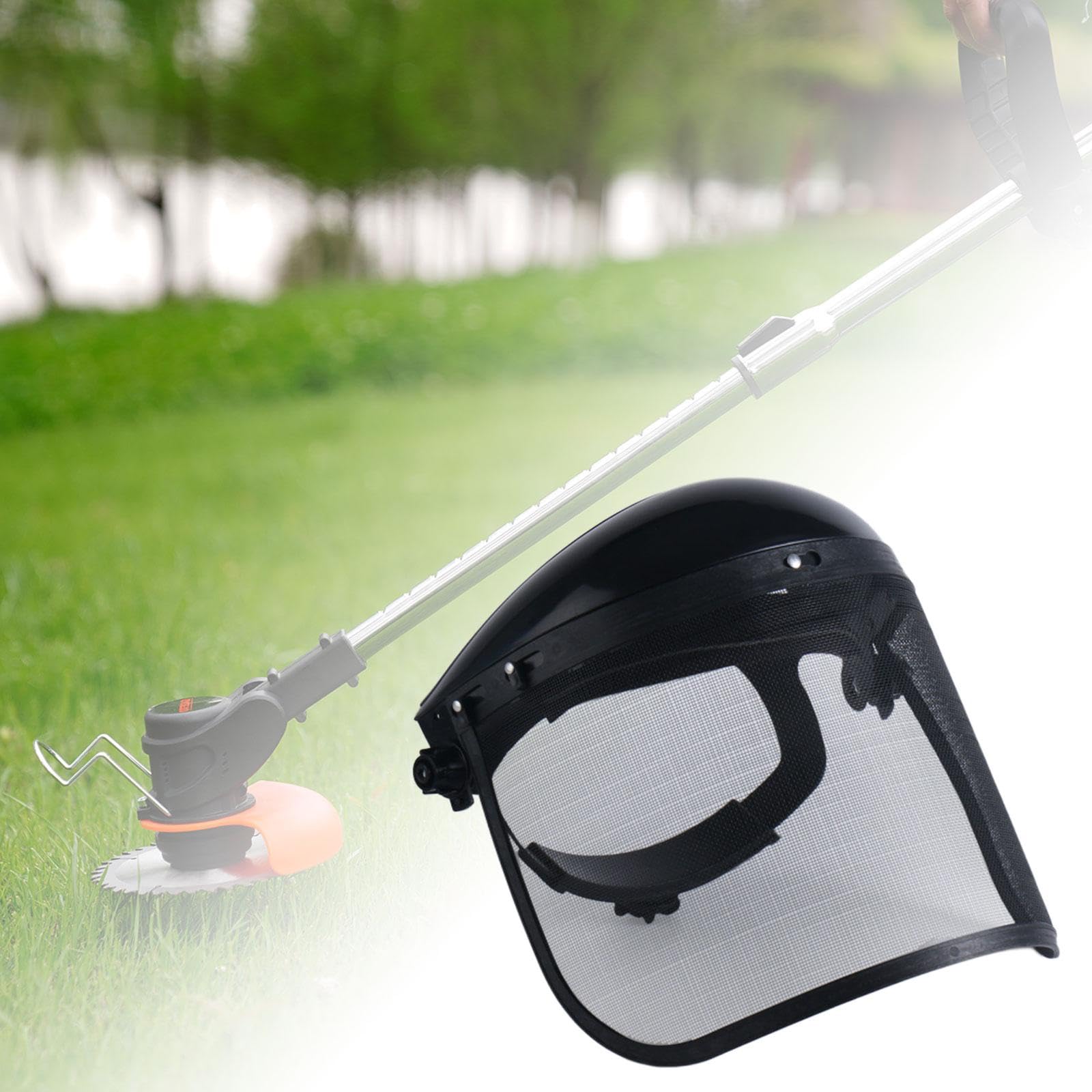 harayaa Protección facial para motosierra profesional con malla de alambre de acero resistente diadema ajustable protectora para registro de jardinería
