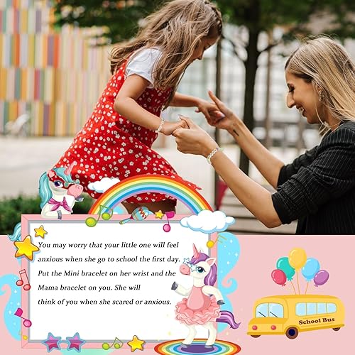 Miniatura 2 de First day of Shcool Kindergarten First Grade Back to School Bracelet Gifts Mom and Daughter Mommy and Me Bracelets (Style2, Back to School)