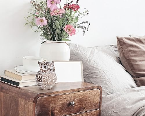 Miniatura 5 de Adorable figura de búho para estante o bandeja, bonita figura de búho gordito, decoración bohemia para estante, armario, chimenea, mantel de baño,