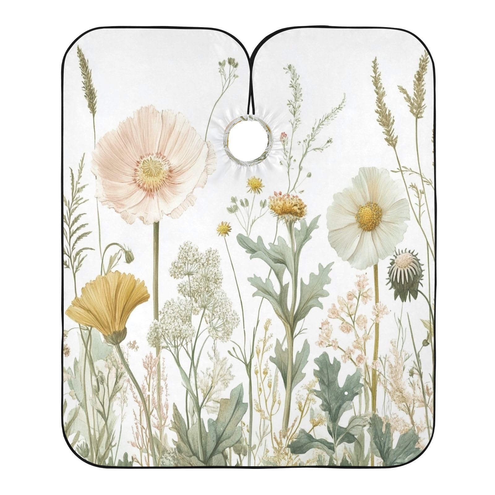 Kigai Hair Cutting Cape for Men & Women Wildflowers Poppy Waterproof Barber Cape Professional Hairdressing Salon Styling Cape with Adjustable Closure Snap