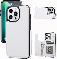 Vista 1 de JOYAKI Wallet Case Compatible with iPhone 13 pro 6.1",Slim Protective case with Card Holder,Premium PU Leather Kickstand Card Slots Case with 1 White