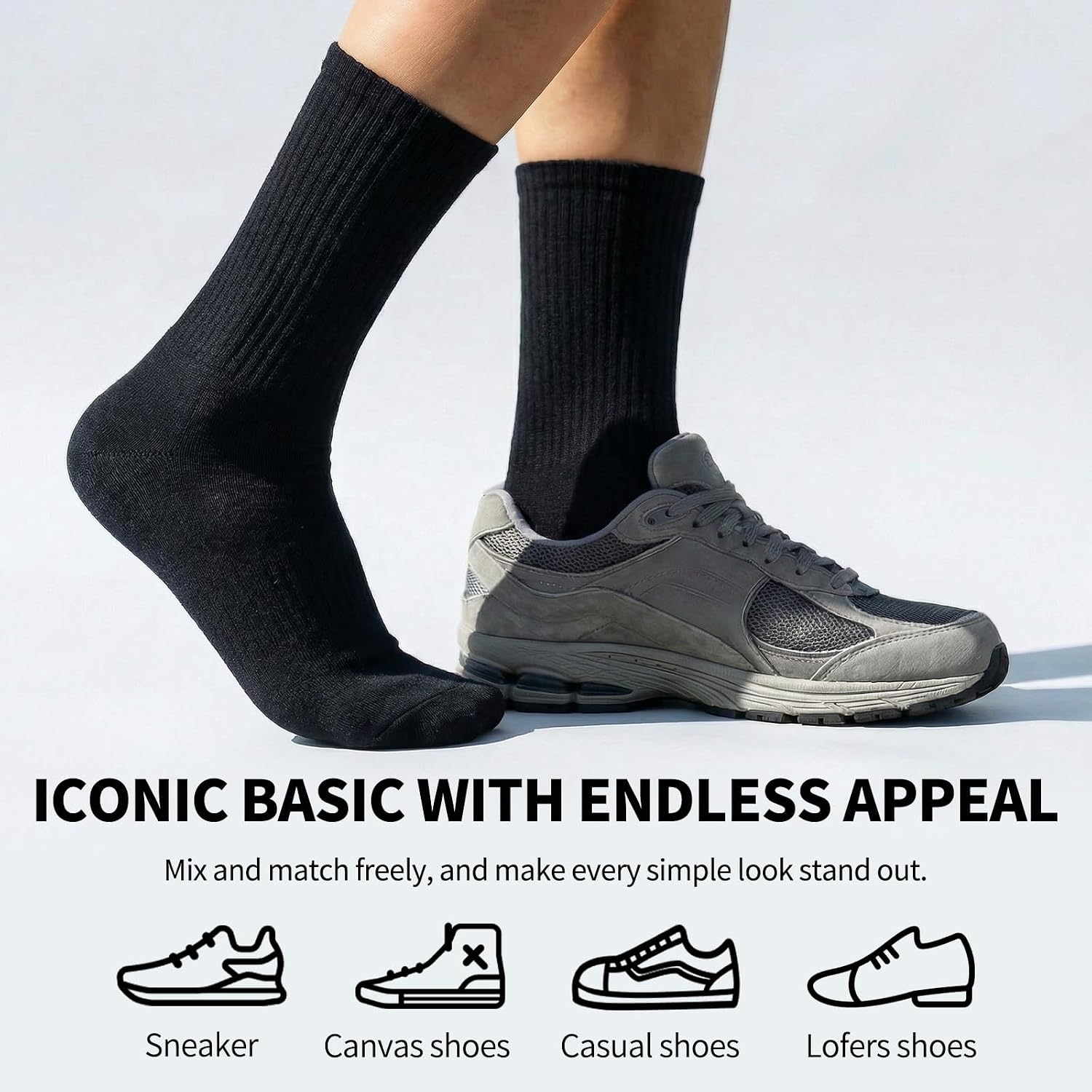 Disposable High Quality Crew Socks 30 Pairs for Men, Cotton Soft Bulk Pack for Lazy People with Laundry Wash Bag