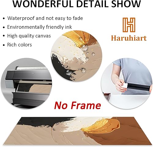 Vista 34 de Lienzo abstracto naranja para pared, póster naranja moderno, pintura geométrica abstracta, lienzo de lámina dorada, arte de pared naranja y dorado