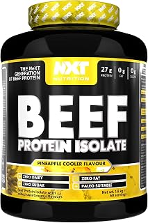 NXT Nutrition Beef Protein Isolate Powder - Protein Powder High in Natural Amino Acids - Paleo, Keto Friendly - Dairy and Gluten Free | 1.8kg (Pineapple)