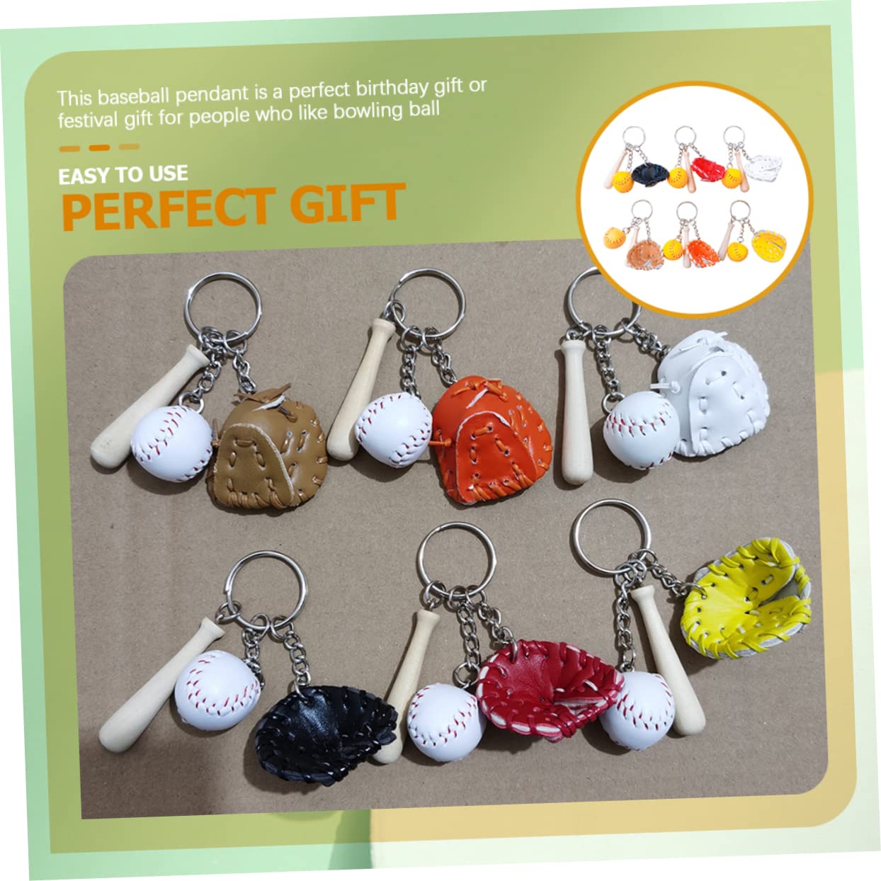 CALLARON Portachiavi Da Baseball Portachiavi Da Borsa Portachiavi Da Donna Portachiavi Per Borsa Portachiavi Ciondolo Portachiavi Baseball Di Legno