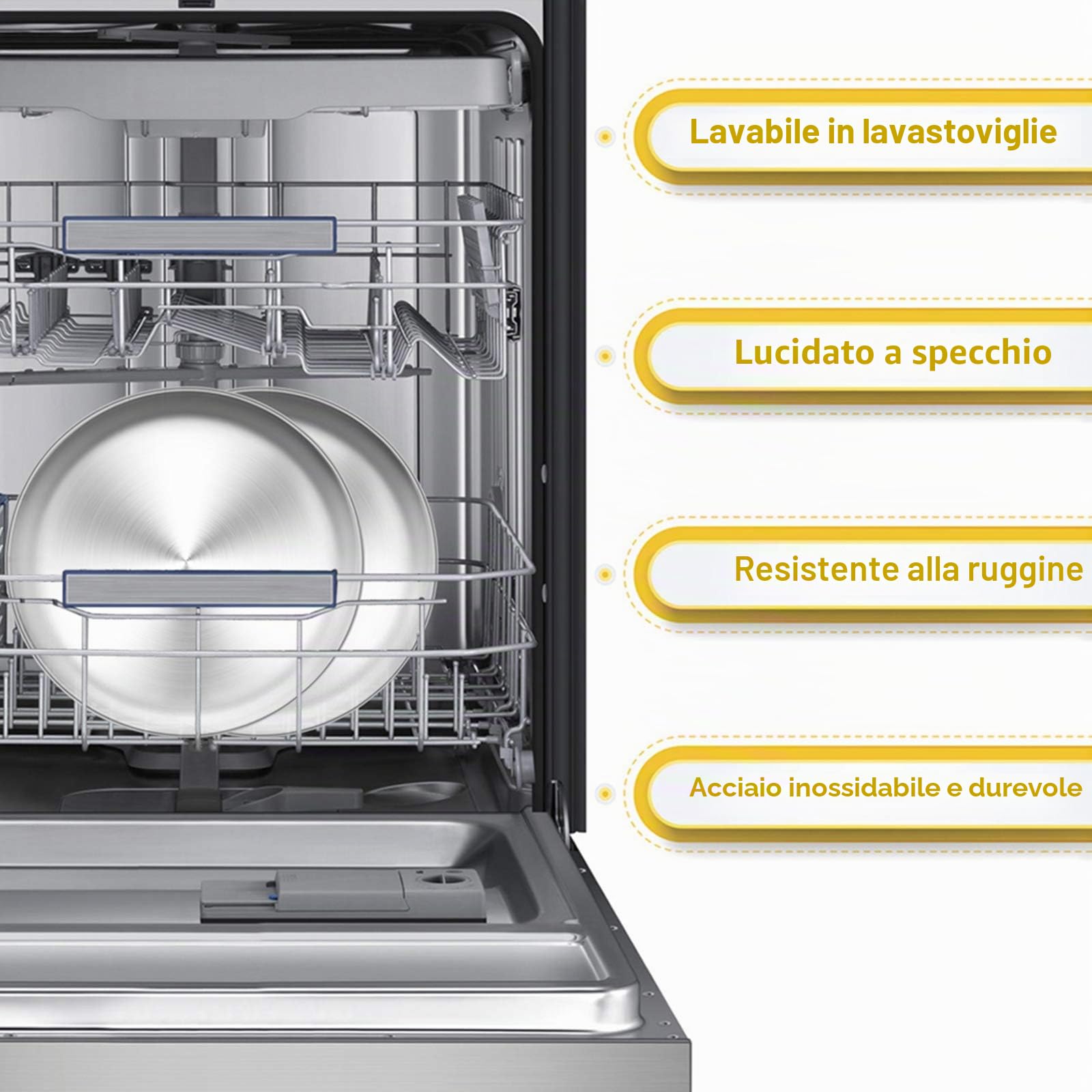 Teamfar - Set di 4 teglie per pizza, in acciaio inox, rotonde, per la cottura in forno, diametro di 29 cm, non tossiche e durevoli, facili da pulire e lavabili in lavastoviglie