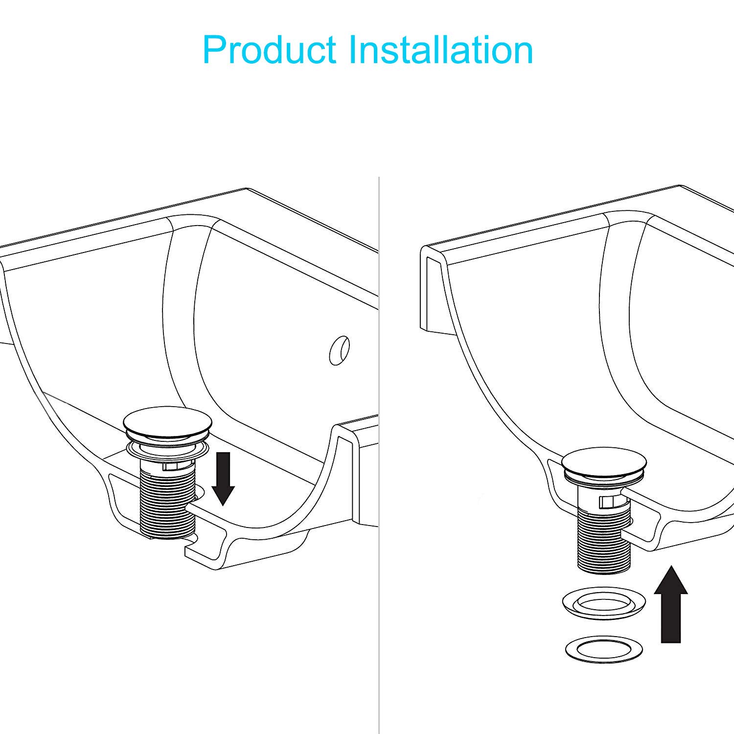 ESFORT Bathroom Sink Pop Up Drain with Overflow, Sink Pop Up Drain Stopper, Polished Chrome