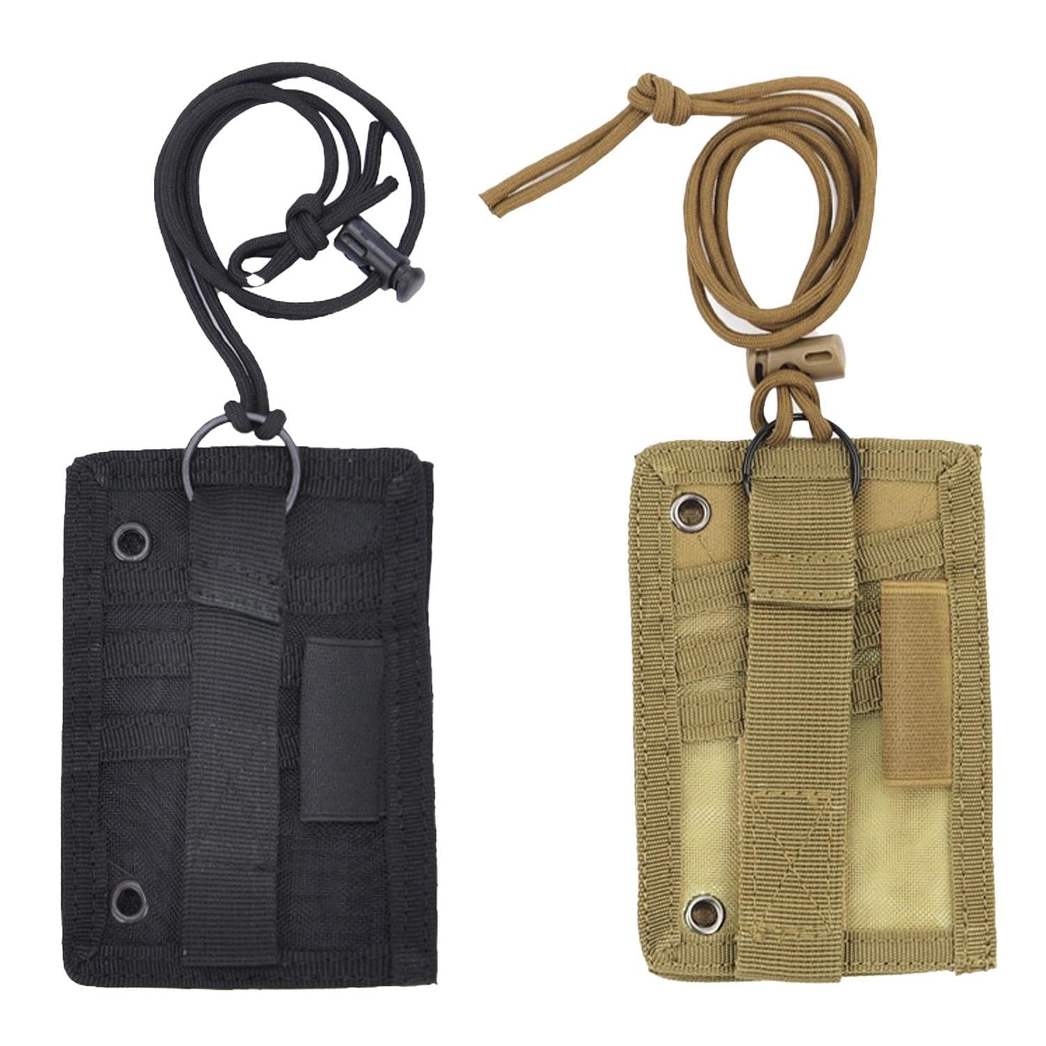 2 Pieces of Sling Id Card Holder, Tactical Id Card Holder, Id Card Holder with Pen Clip, Outdoor Convenient Card Holder