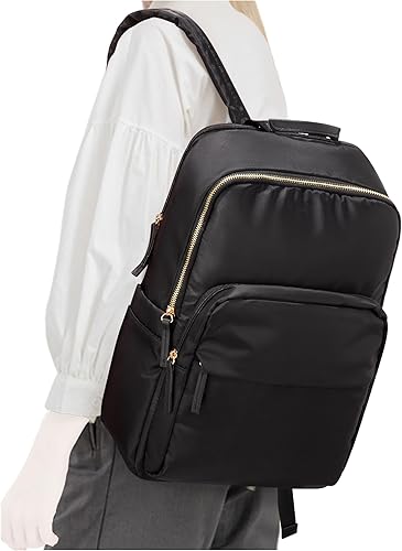 suratio Mochila para laptop para mujer, mochila para profesores, mochila de trabajo para computadora con compartimento para laptop, A-Negro, Moderno