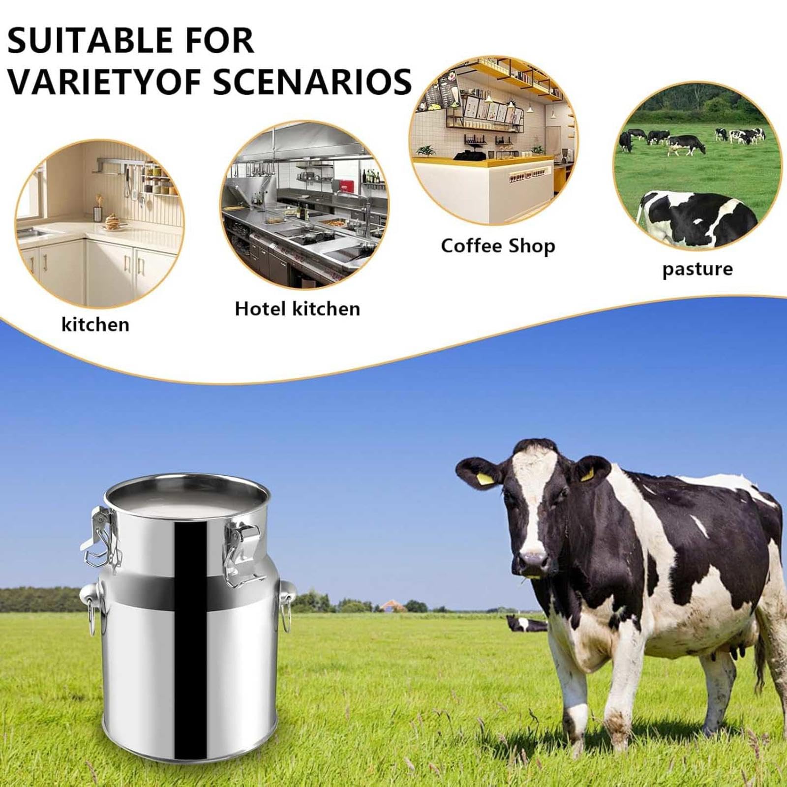 Contenedor de líquidos con grifo para cocina y transporte portátil de bebidas, construcción de acero inoxidable