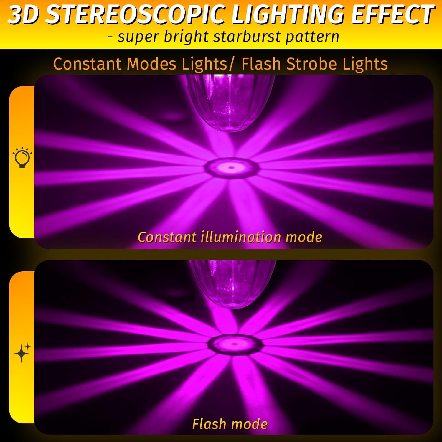 4PCS Watermelon Lights, Purple Strobe & Constant Multi-Function LED Side Marker, Turn Signal, Tail & Roof Lights with Stainless Steel Bezel for Freightliner, Kenworth, Peterbilt Semi Trucks & Trailers