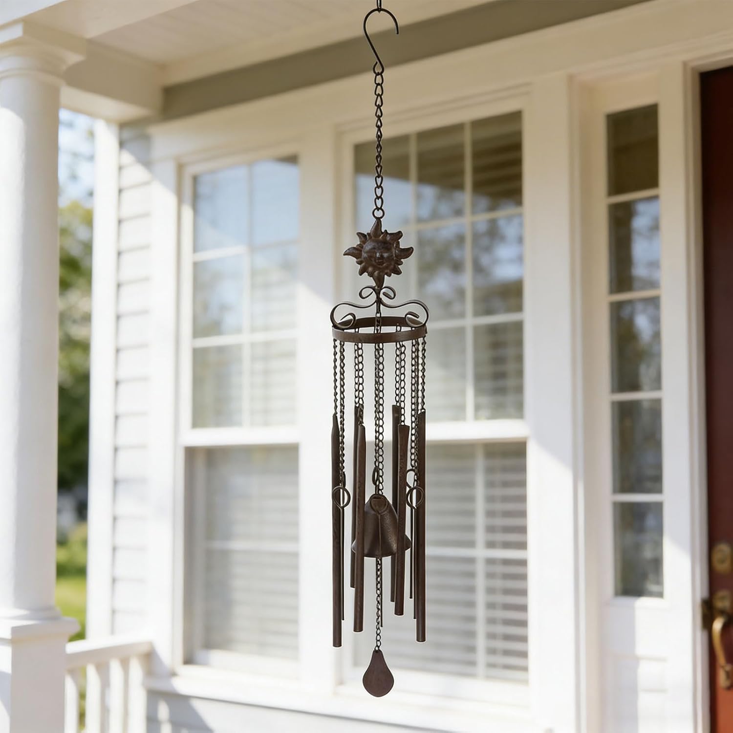 Outdoor Sun-Facing Wind Chimes, cast Iron Wind Chimes, for Terrace Garden Decoration. Handicraft Gifts for Friends, Family and Elders.