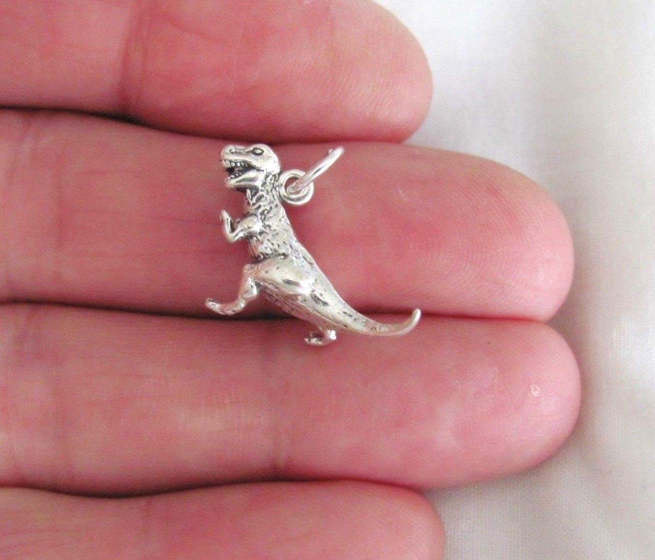 Sterling Silver 3D T rex Tyrannosaurus rex Dinosaur Charm