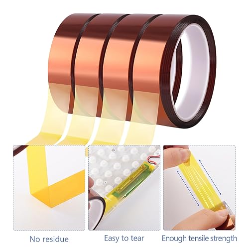 Miniatura 5 de 4 rollos de cinta térmica de 0.787 in x 82.0 ft, cinta de transferencia resistente al calor por sublimación para prensa de calor, soldadura