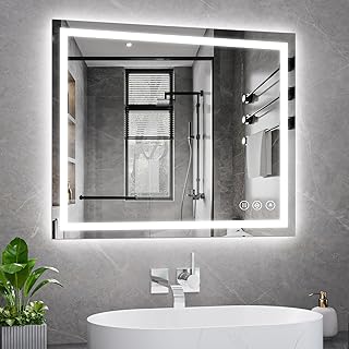 Koonmi 30x36 LED Bathroom Mirror, Backlit + Front Lit, LED Bathroom Mirror with Lights