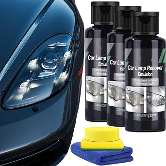 Car Lamps Recovery Emulsion,Turn Cloudy Headlights Into Instant Clarity and Lasting Protection 30ml/1.06 fl oz,3 pcs