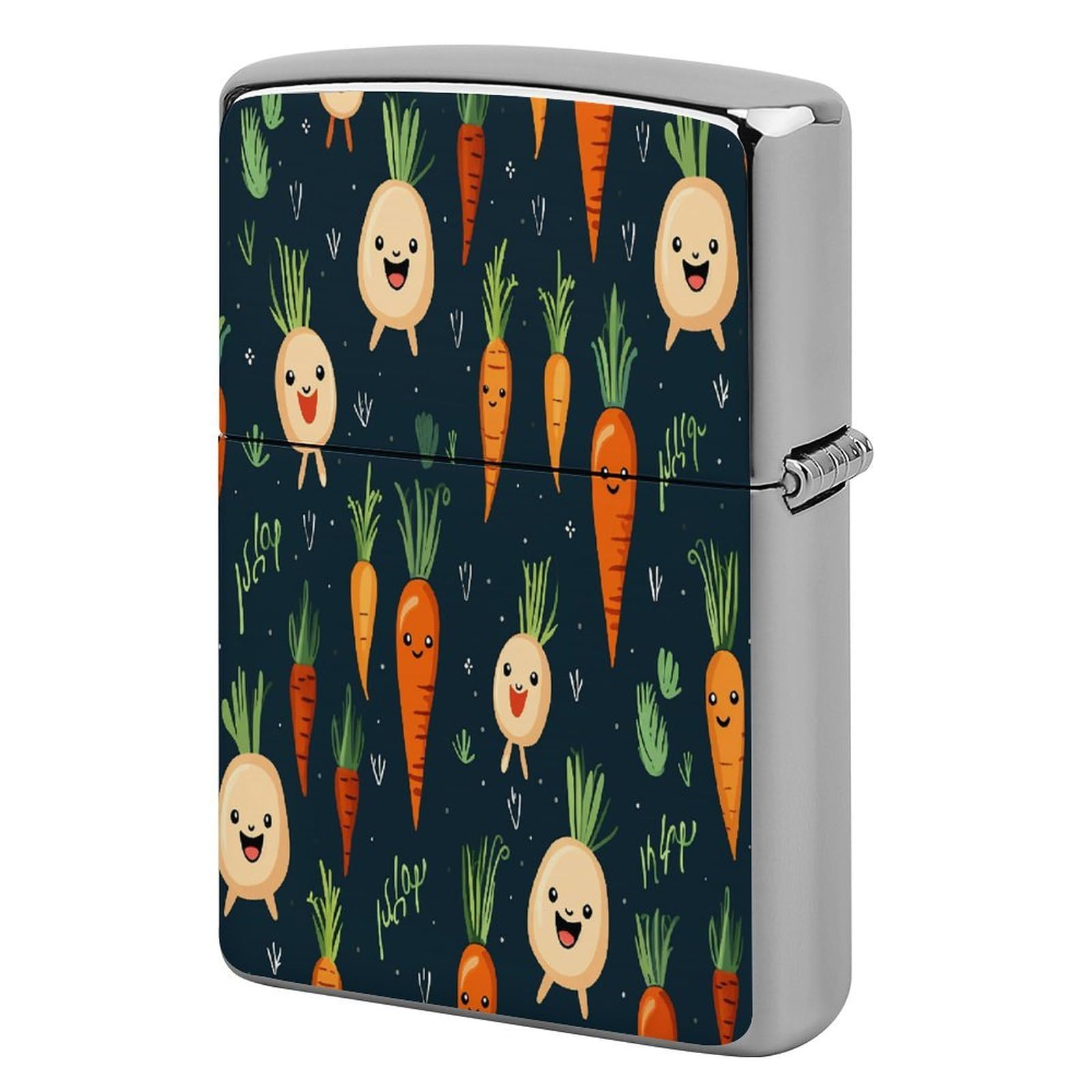 Btcowzrv Style Happy Carrot Metal Lighter Case Sleeve Cover Holder