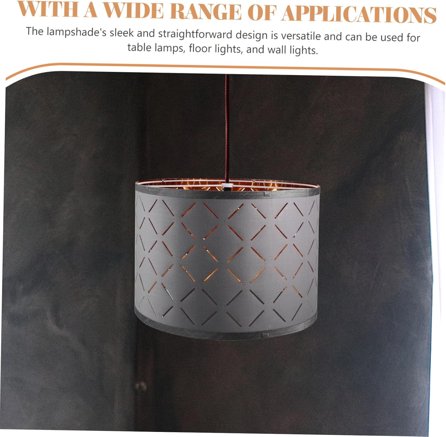 Decorative Lamp Shade Hollow Ceiling Replacement for Indoor Use Cover for Table Lamps and Chandeliers Grey Design