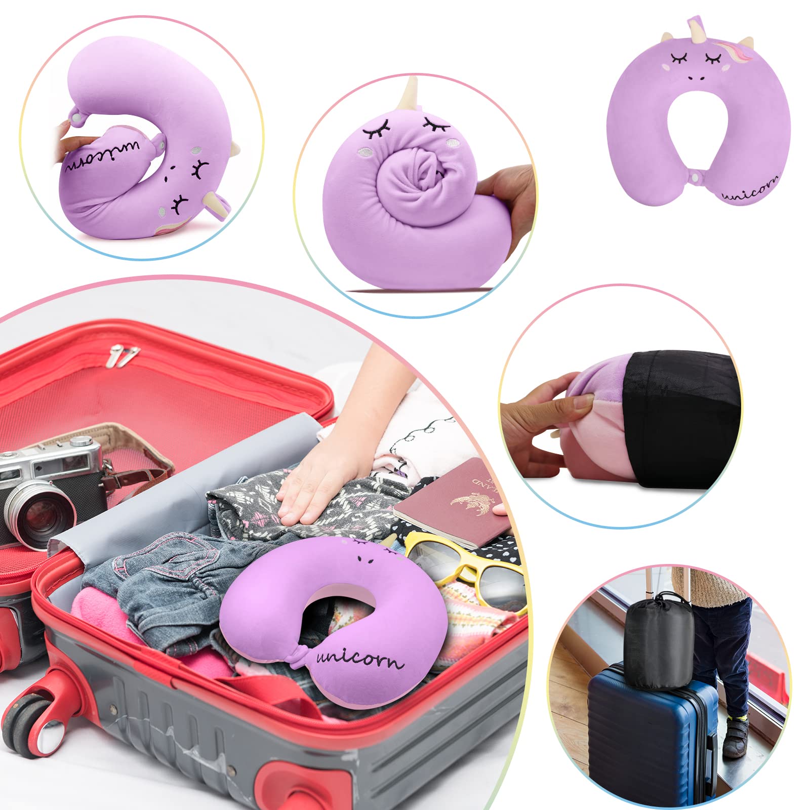 Produktbild von Auto Test FLOWZOOM Nackenkissen Für Kinder Ab 6 Jahre - Einstellbares Memory Foam Trtl Travel Pillow