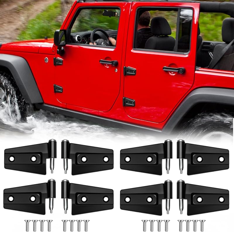 Kit de dobradiças externas das portas Jeep Wrangler JK e JKU Saree 2007–2018 – 16 unidades