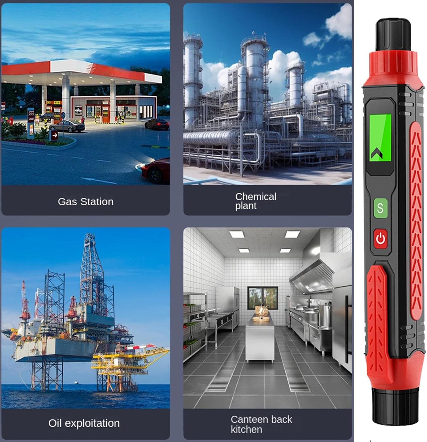 Gas Detector for Home Audible Visual Alarm Safety Sniffer | Portable Gas Detector for Kitchen Car Restaurant Indoor Safety Hotel