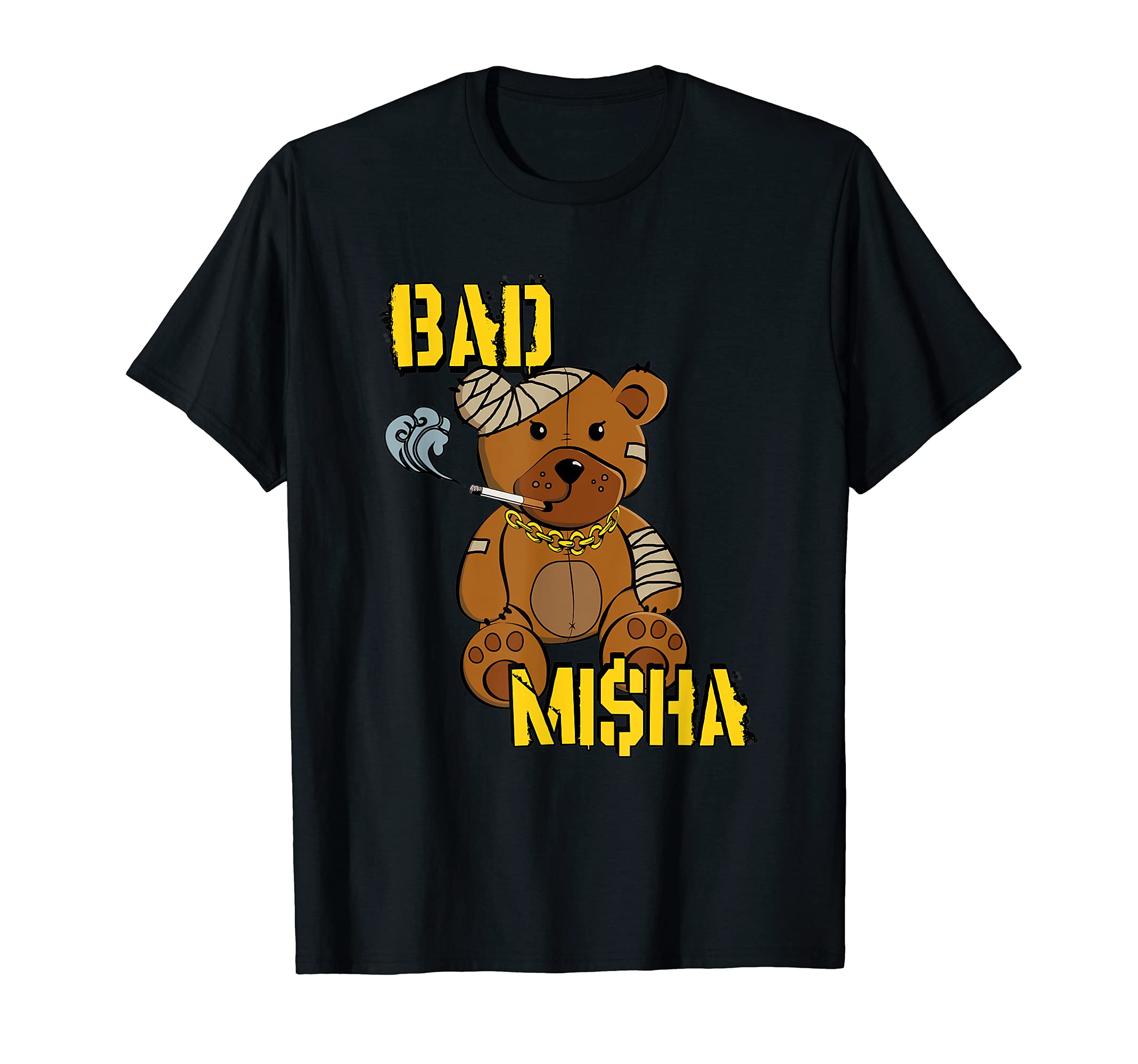 Bad Misha Bear Teddy Attitude Cool Cartoon Anime Kawaii T-Shirt