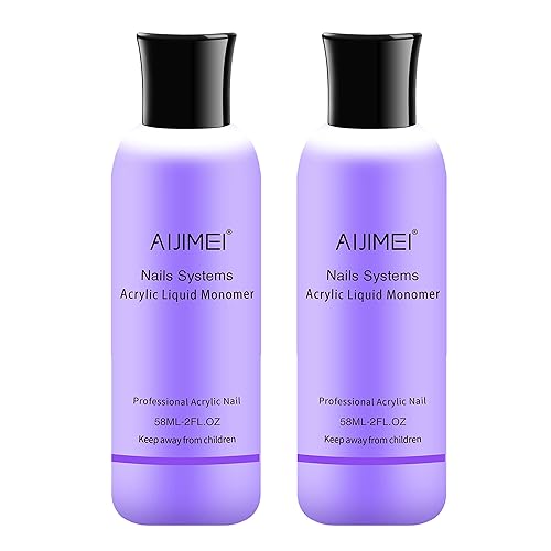 AIJIMEI Kit de líquido acrílico para uñas, juego de herramientas profesionales de monómero líquido para uñas, 2 unidades, 2 onzas líquidas, monómero