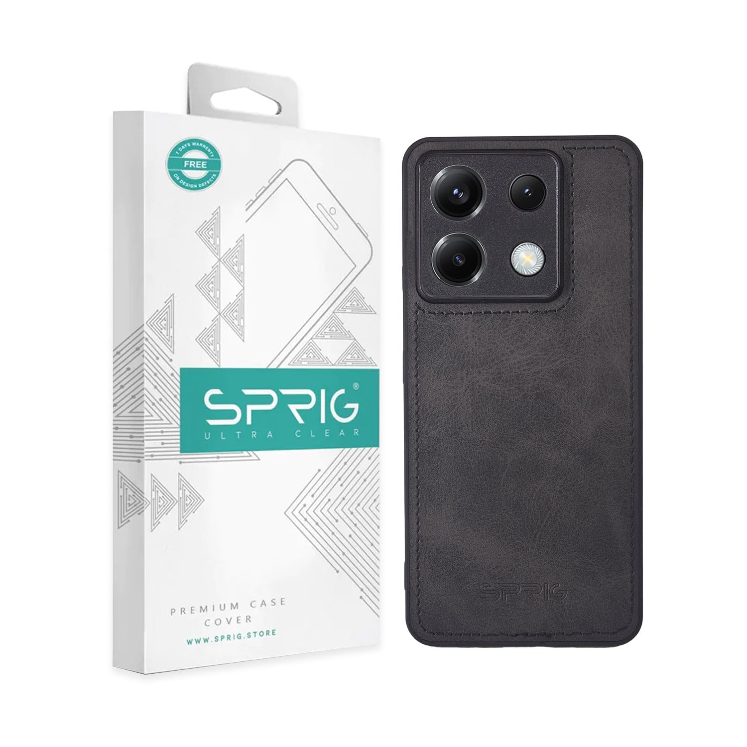SPRIG Compatible with Poco X6 Phone Matte Leather Premium Back Cover Drop Tested Shock Proof Mobile Case for Men, Women, Boys and Girls with Camera Protection (Black) (B0D5H5KRRC) Amazon Price History, Amazon Price Tracker