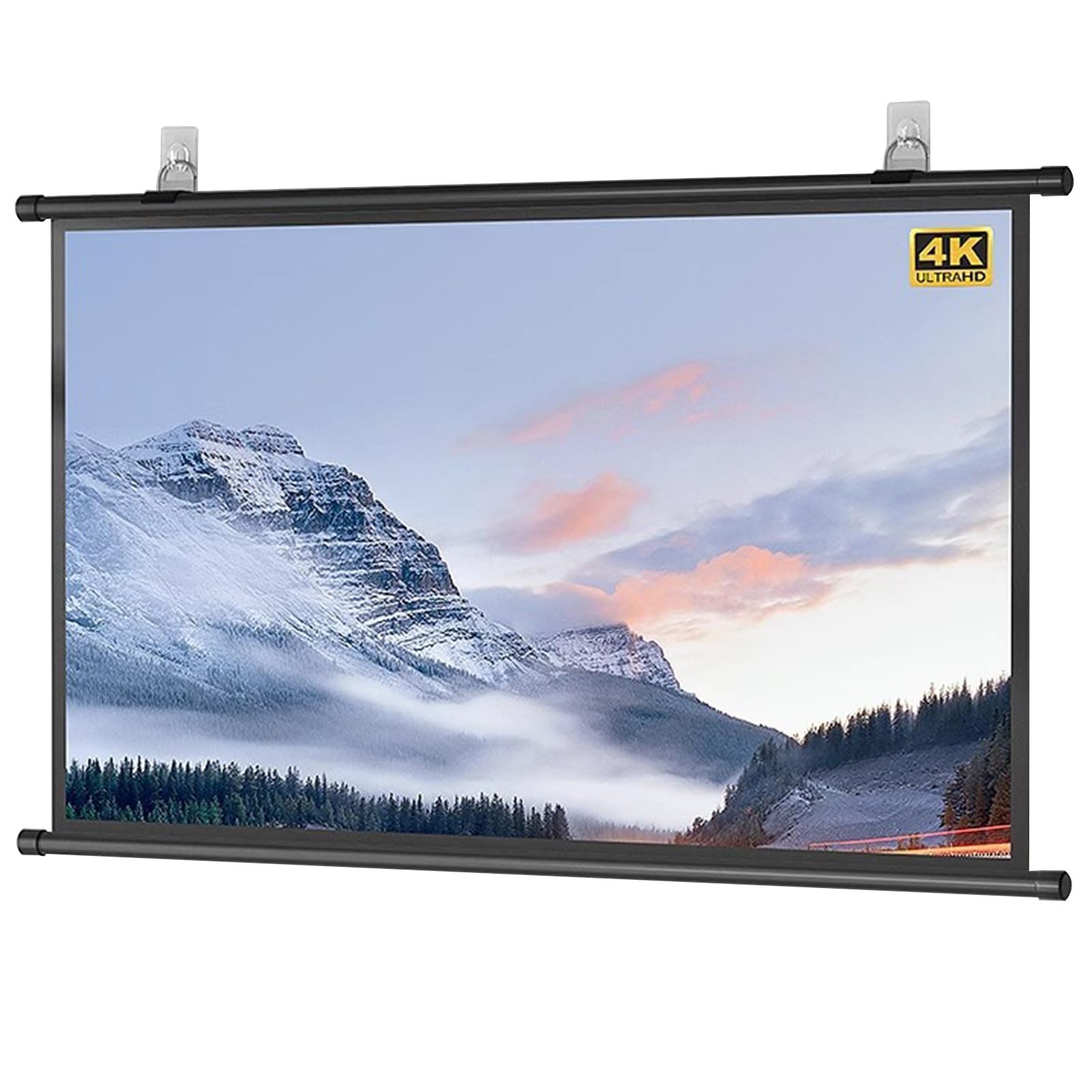 Rozkładany Ekran Projekcyjny, Przenośny Ekran Kinowy 4K 4:3 HD, Wzmocnienie 2,5, Montowany na Ścianie Ekran Projektora na Imprezy w Ogrodzie, Spotkania Biurowe(60inch/116x89cm)