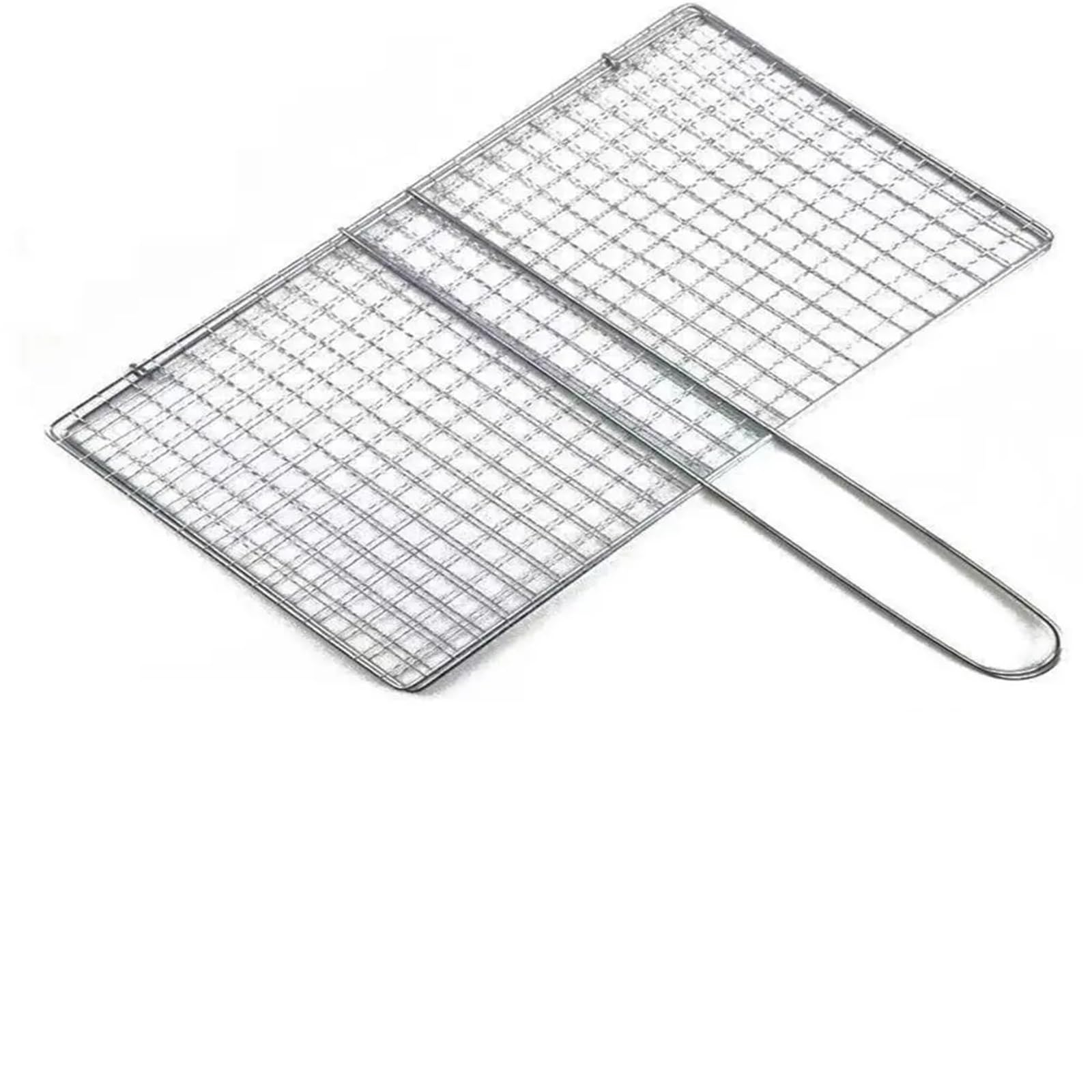 Przenośny kosz ze stali nierdzewnej, Siatka do grilla, koszyk do grillowania, siatka do grillowania, siatka do steków, siatka do ryb(Large)