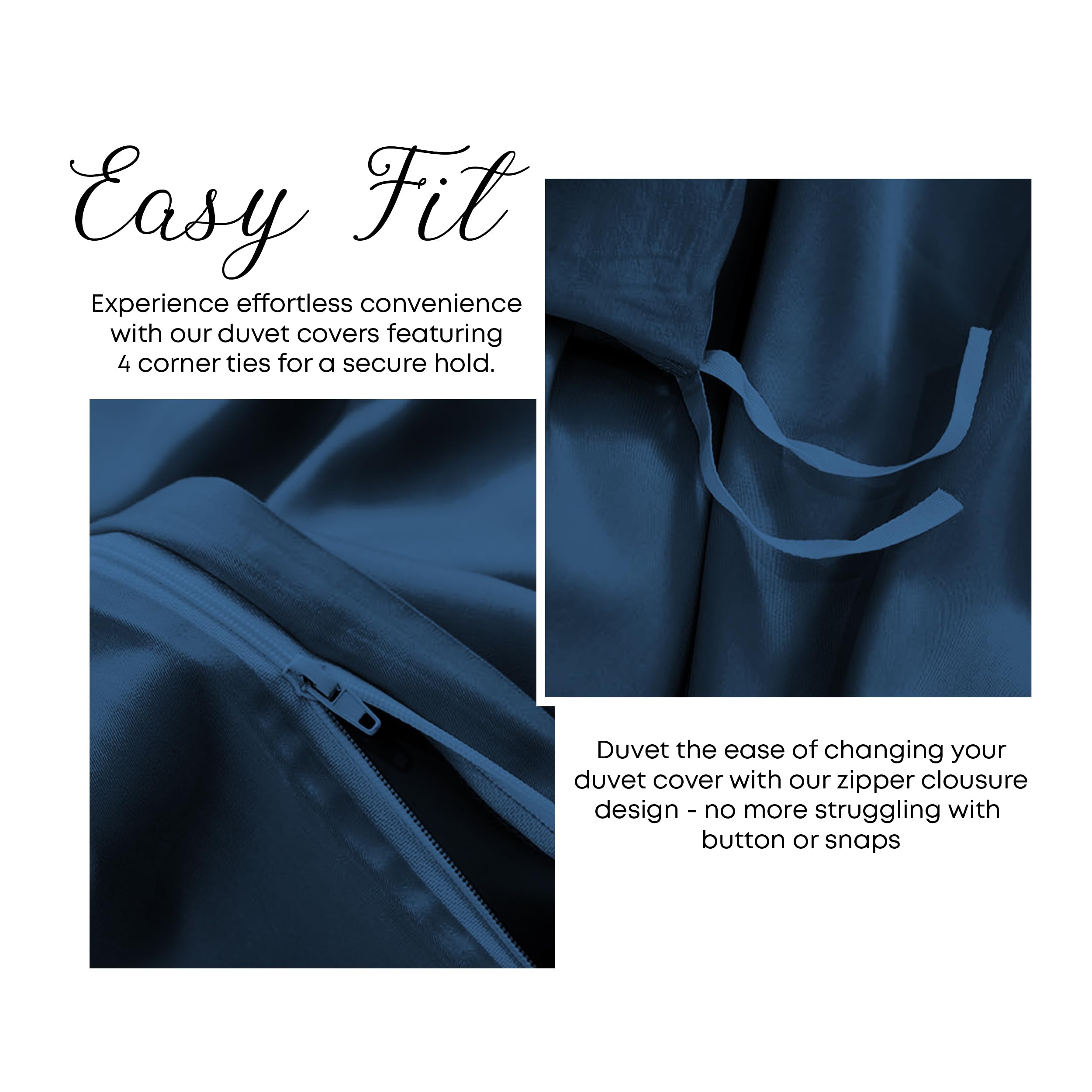 LINENWALAS 100% Natural Bamboo 2-Piece Duvet Cover Set including Zipper and Corner Ties- Softest Cool Bedding Perfect for Skincare (Single - Image 3