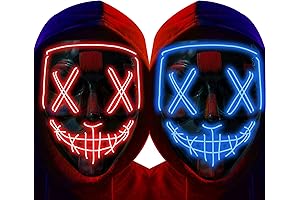 Poptrend Halloween Mask LED Light up Mask Scary mask for Festival Cosplay...