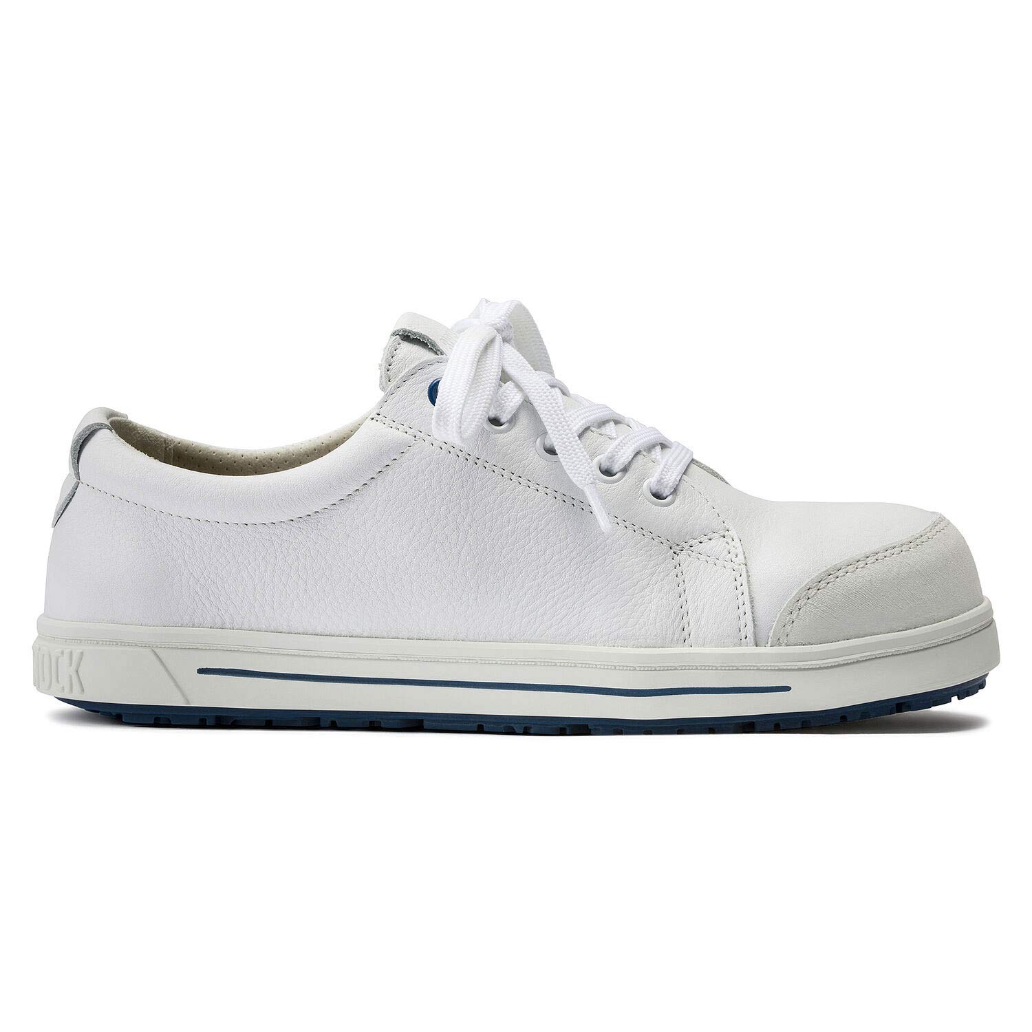 BIRKENSTOCK Zapato de seguridad con cordones clase S3 con puntera de acero antiestático, material exterior de piel, modelo QS 500 1011230, Blanco, 40 EU