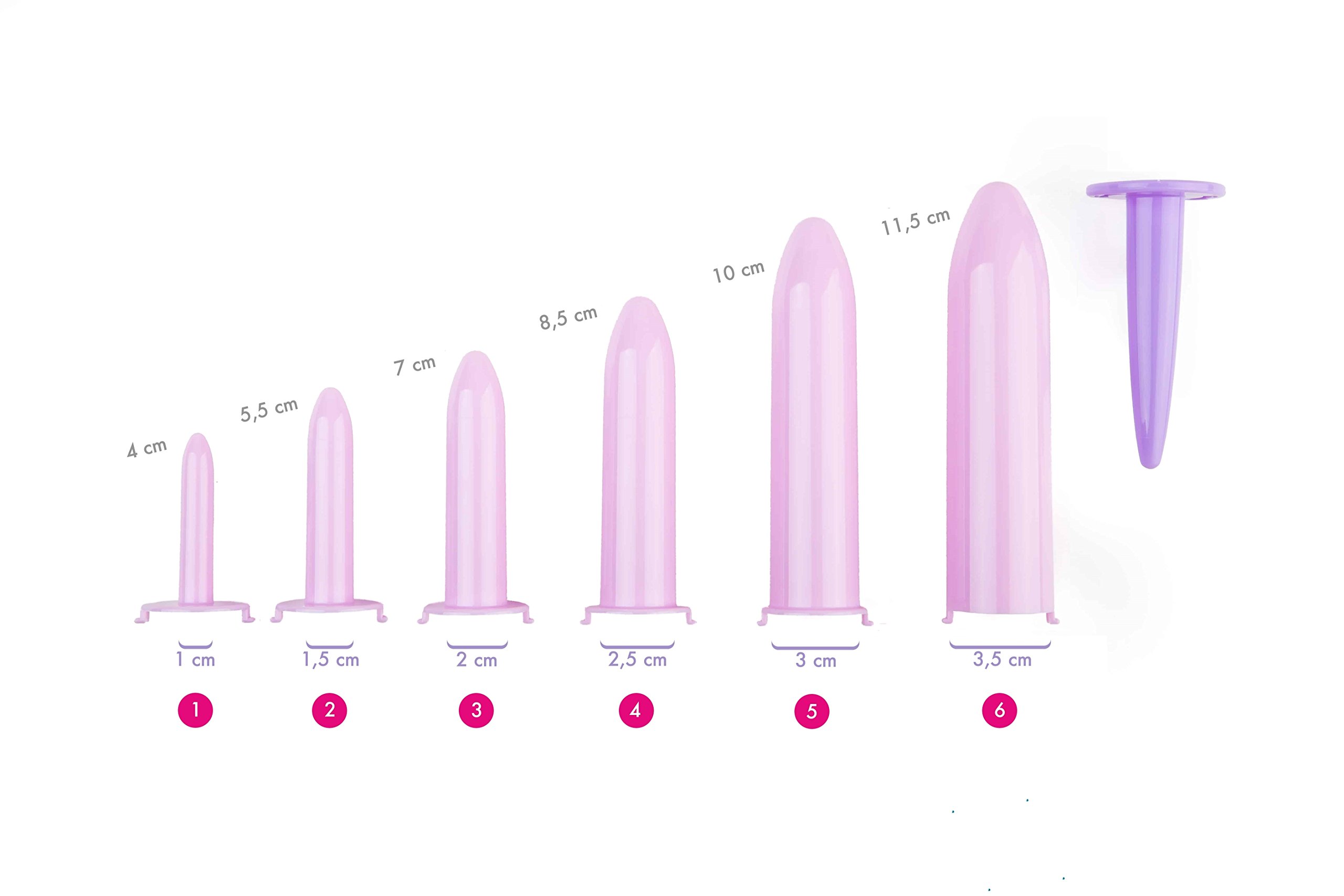 Kit Velvi - 6 dilatatori vaginali (1, 2, 3, 4, 5, 6)