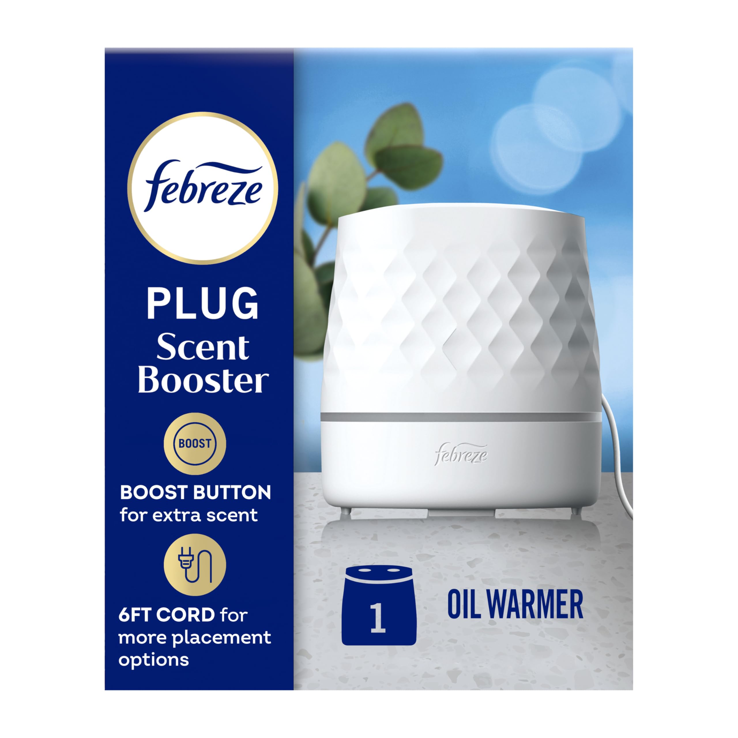 Febreze Plug Scent Booster Continuous Scent Device Oil Diffuser Compatible with Febreze Fragrance Plug-in Refills