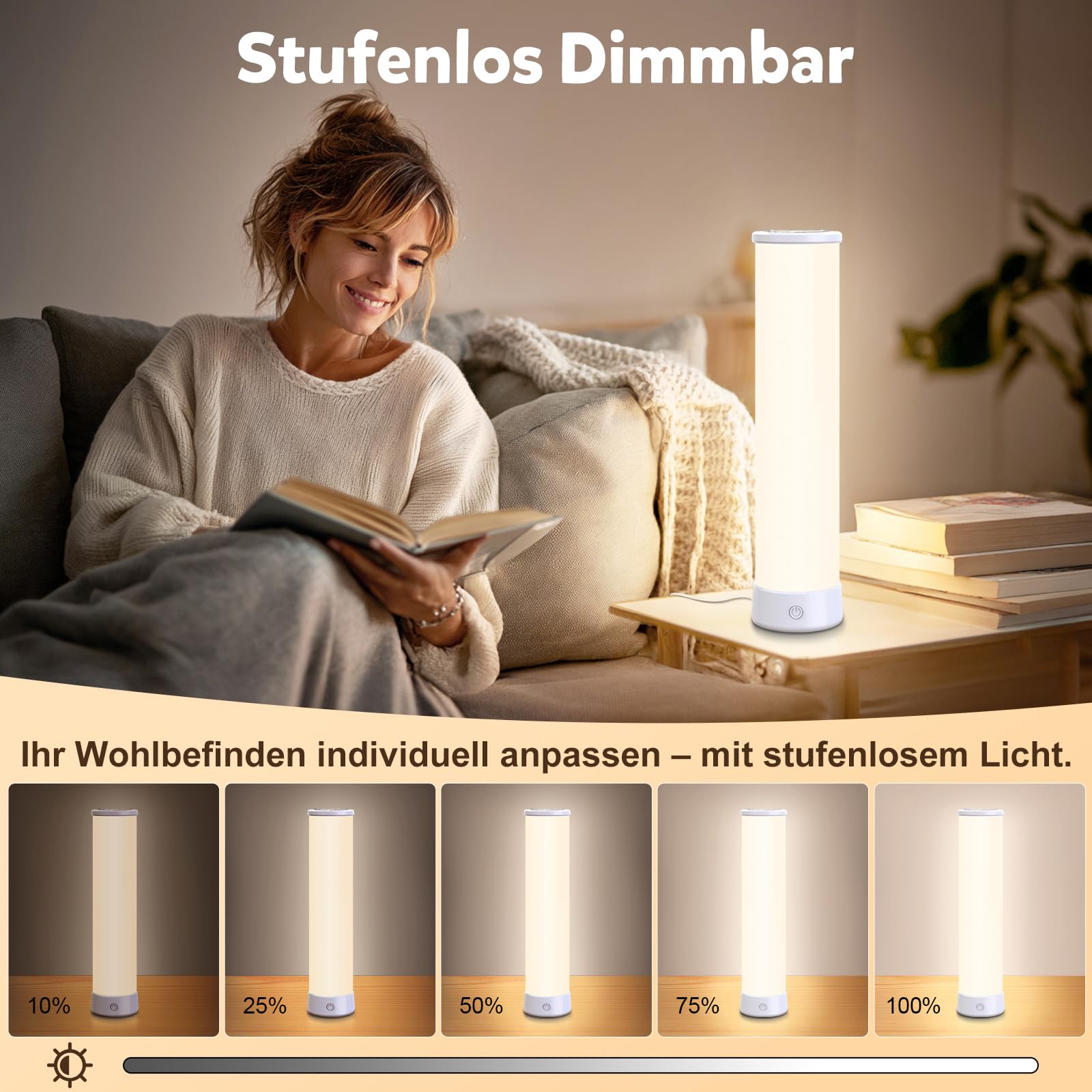 Tageslichtlampe 15.000 Lux Lichttherapielampe 3 Farbtemperaturen stufenlose Helligkeit 4 Timer