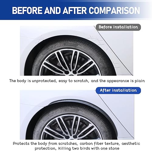 Miniatura 5 de UGSHY Paquete de 4 tiras para moldura de guardabarros de automóvil, 28.3 pulgadas, protección contra arañazos, universal para la mayoría de